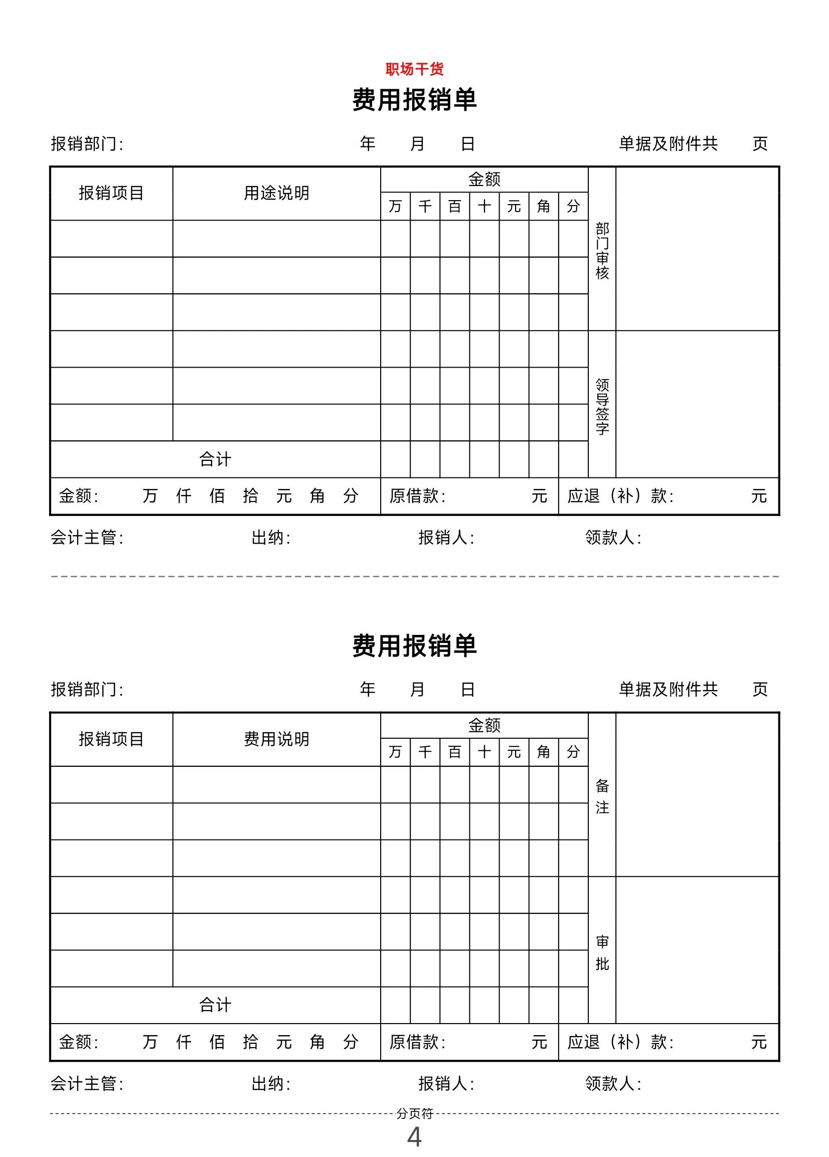(发现经验)报销申请表-2025最新